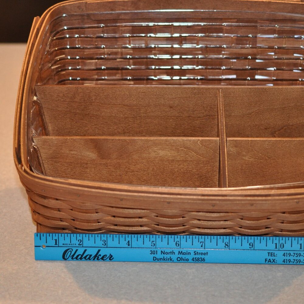 Large Longaberger desk basket with protector and divider
